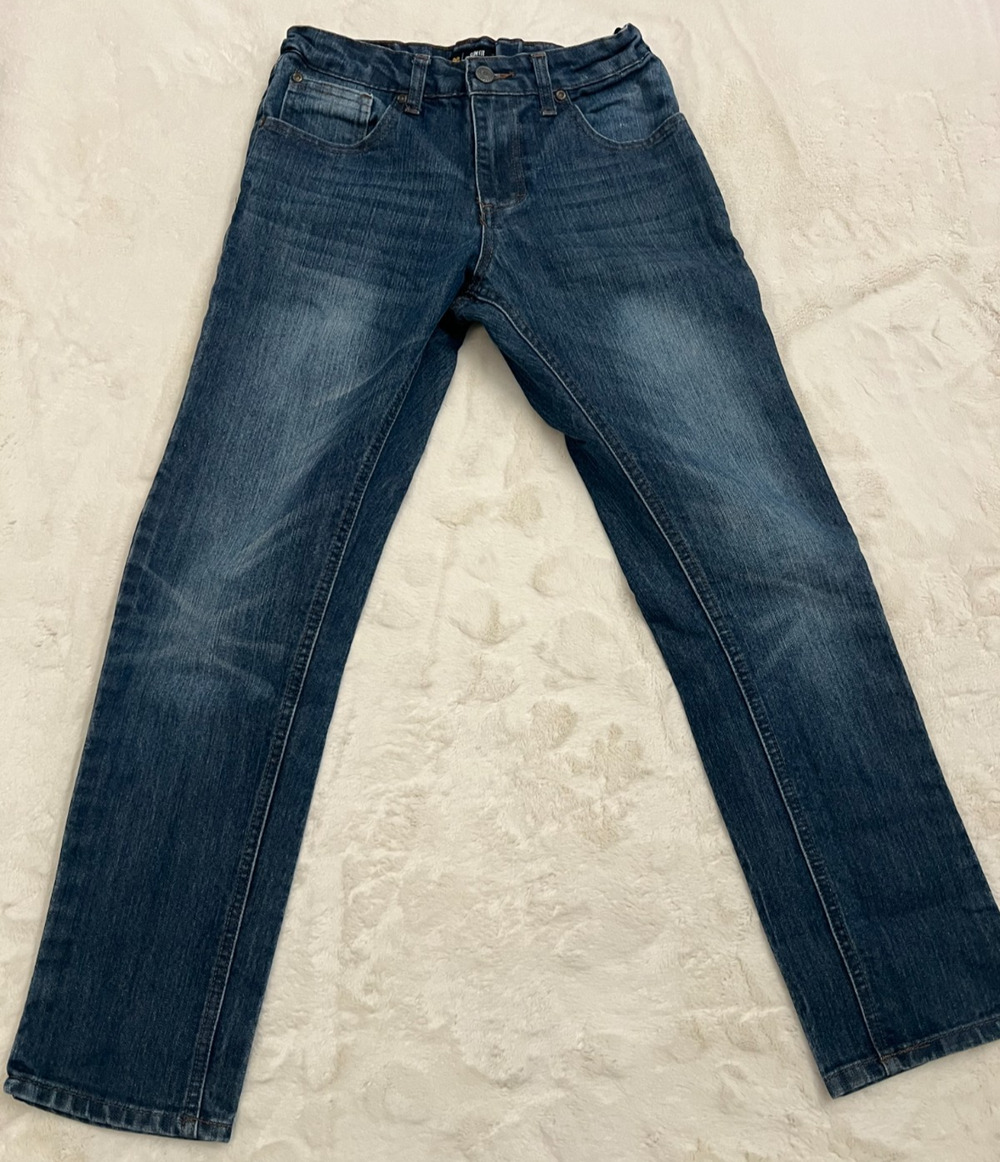 Lee Boys Jeans 14 Slim Fit Tapered Leg Blue Stretch Denim Adjustable Waist